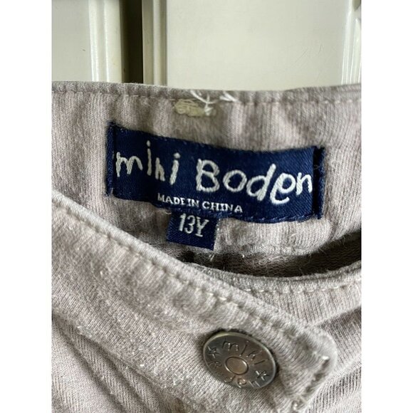 Mini Boden Girl’s Size 13 Neutral Gray‎ Cotton Knit Pant - Picture 2 of 5